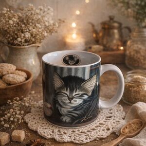 Lang & Wise Cat Mug 1998 Lowell Herrero Kitten Coffee Cup Collector